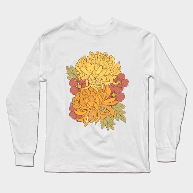 Chrysanthemum Long Sleeve T-Shirt by SJ Design